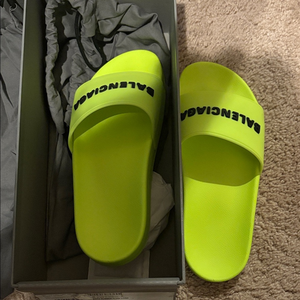 Balenciaga Fluorescent Yellow Slides